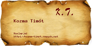 Kozma Timót névjegykártya