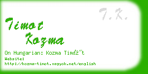 timot kozma business card
